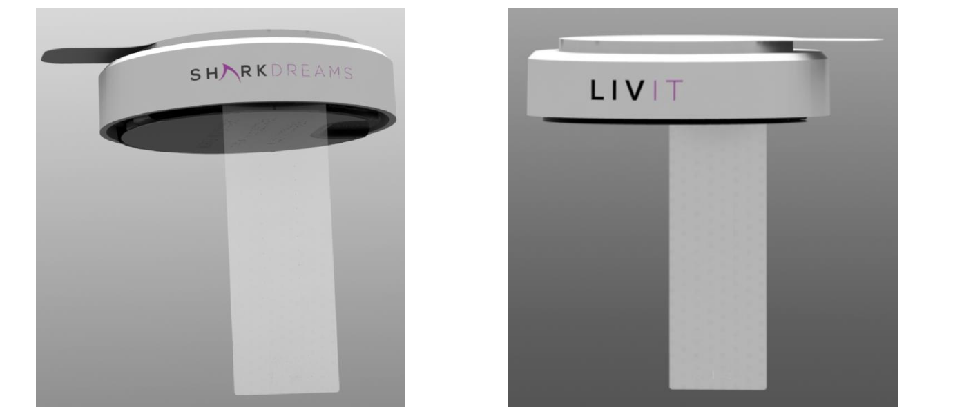 Cosmetic models of the LIVIT device in SharkDreams and LIVIT branding